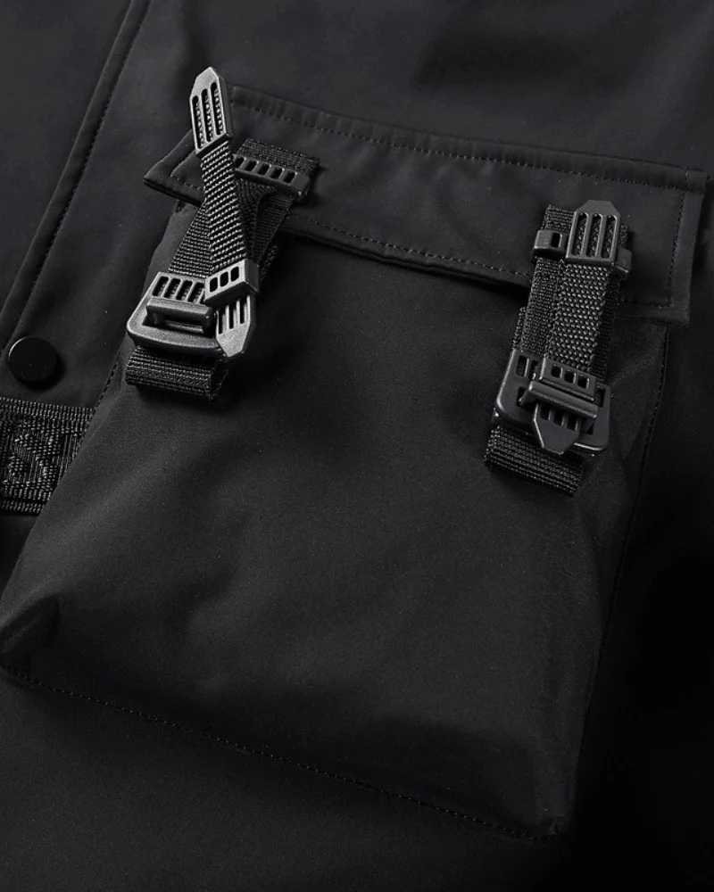 Techwear Skull Black Bomber Cyberpunk Jacket - Image 11