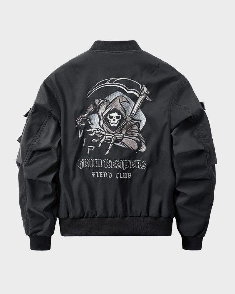 Techwear Skull Black Bomber Cyberpunk Jacket - Image 7