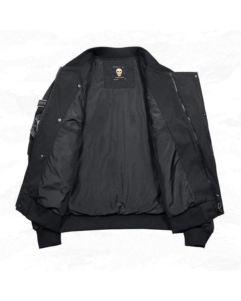 Techwear Skull Black Bomber Cyberpunk Jacket - Image 8