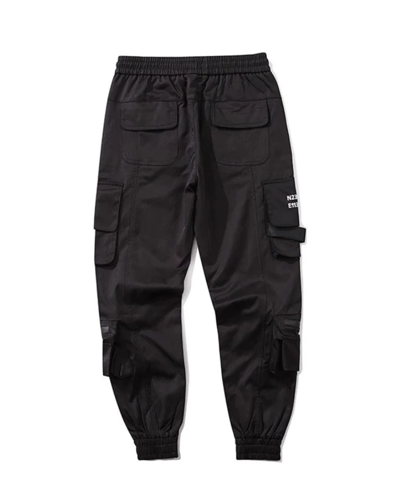 Techwear Slim Black Cargo Pants - Image 3