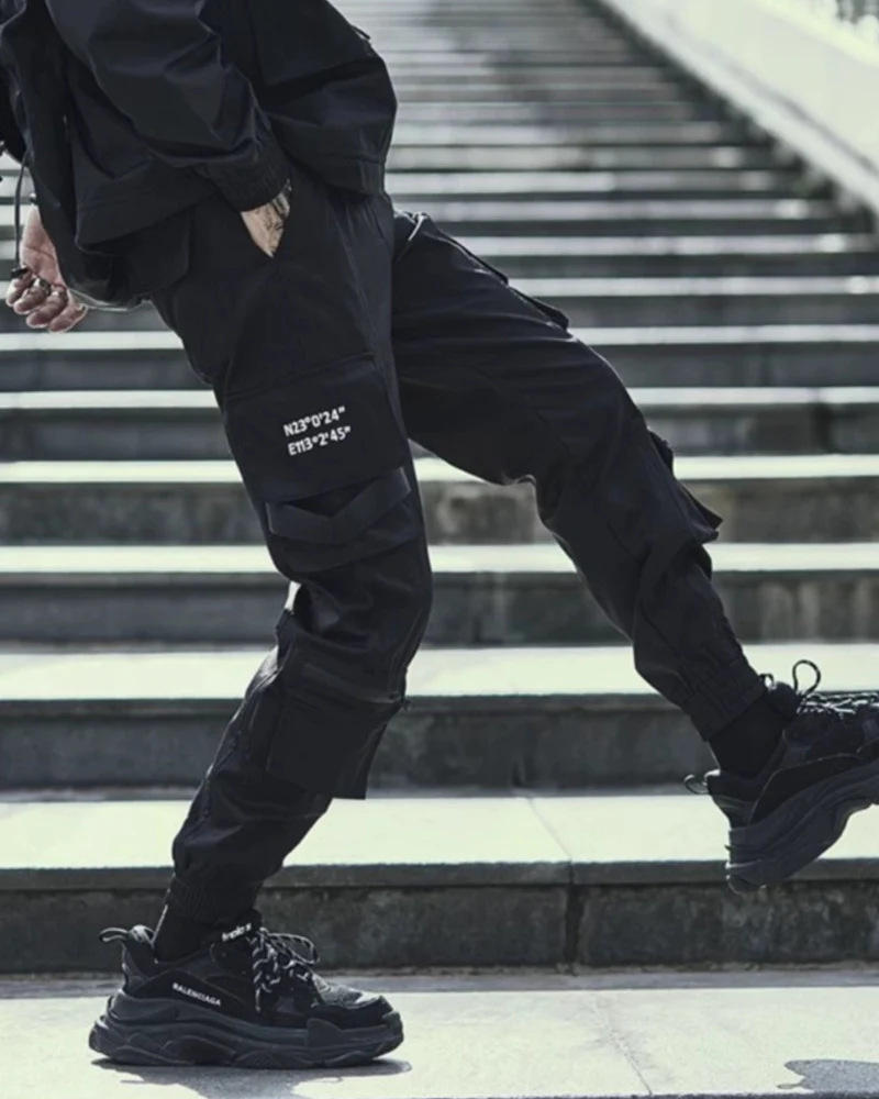 Techwear Slim Black Cargo Pants - Image 4