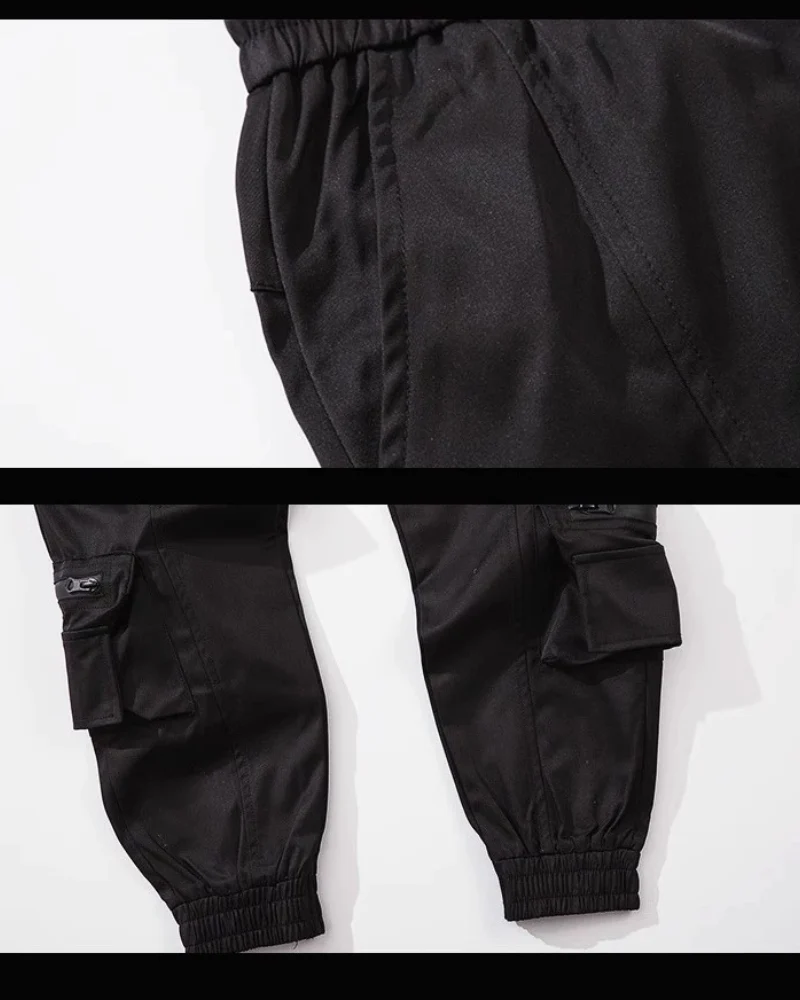Techwear Slim Black Cargo Pants - Image 9