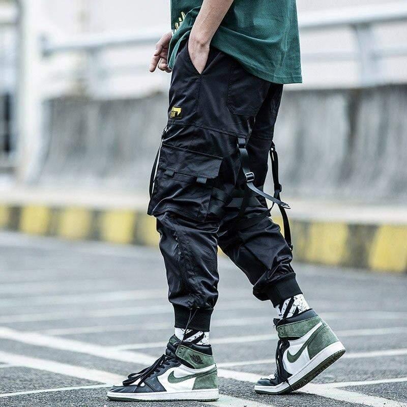 Techwear Street Style Black Cargo Jogger Pants - Image 4