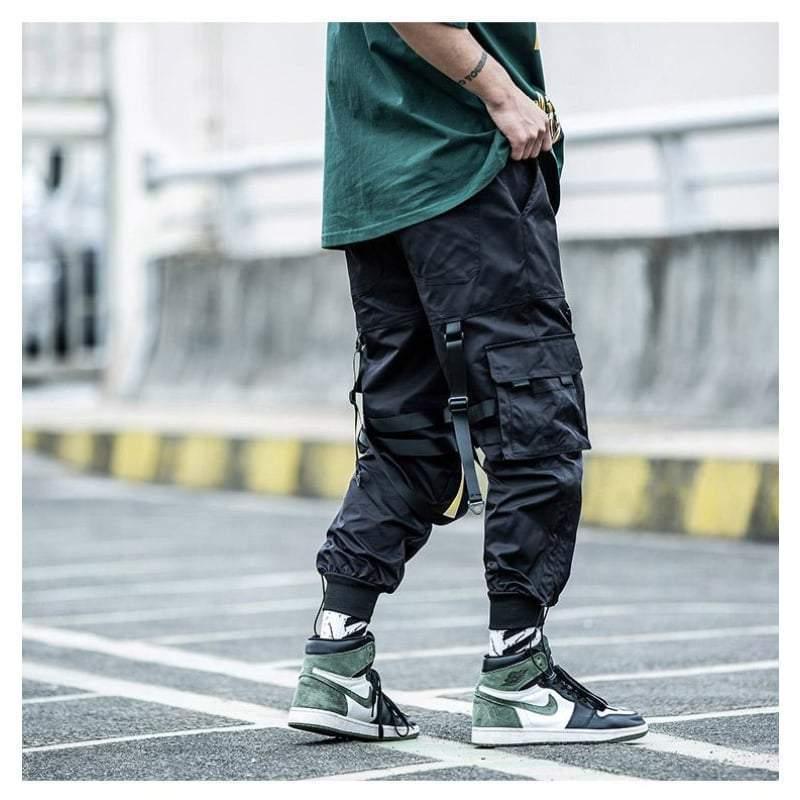 Techwear Street Style Black Cargo Jogger Pants - Image 5