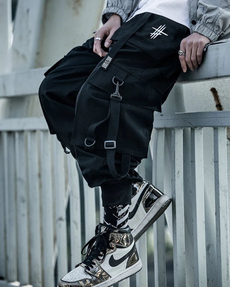 Techwear Street Style Black Cargo Pants - Image 4