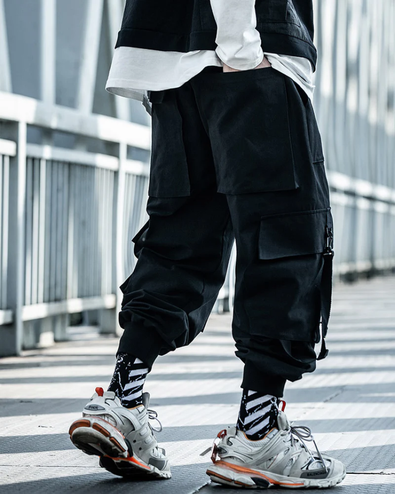 Techwear Street Style Black Cargo Pants - Image 5