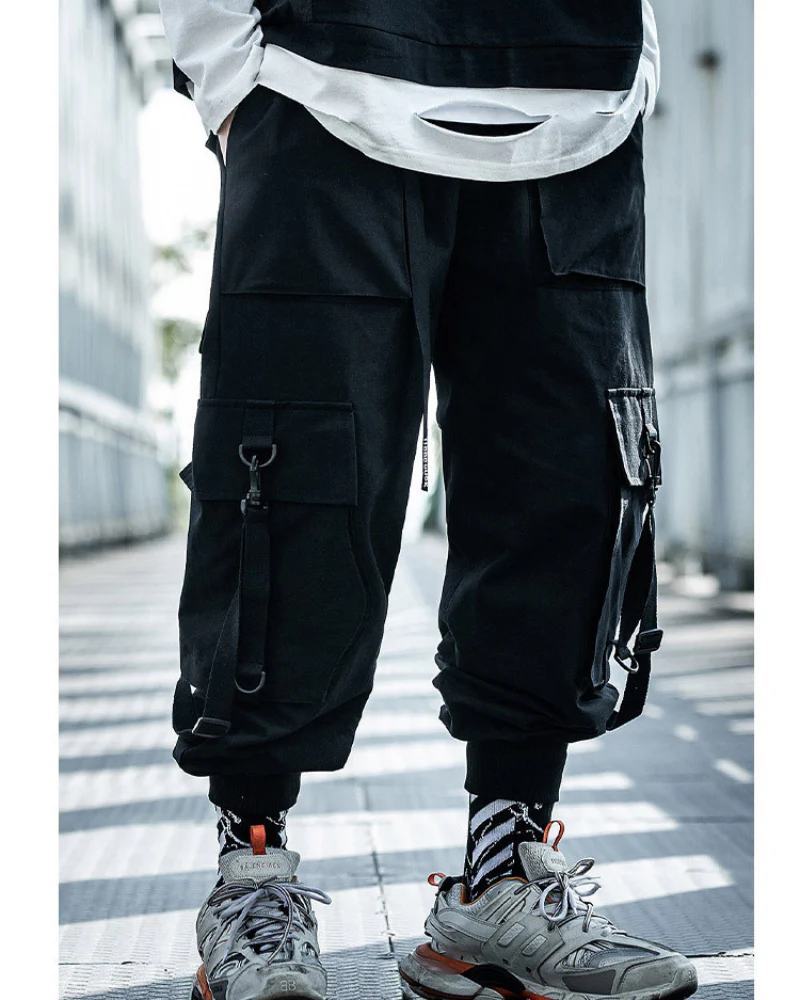 Techwear Street Style Black Cargo Pants - Image 7