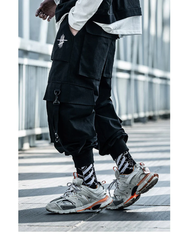 Techwear Street Style Black Cargo Pants - Image 8