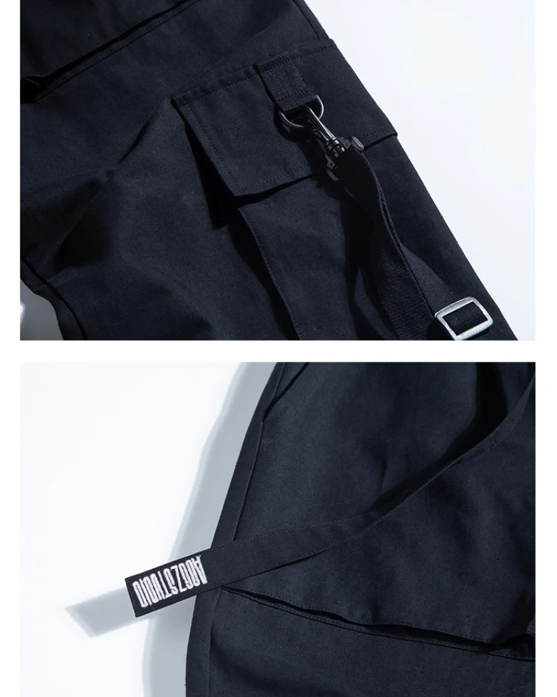 Techwear Street Style Black Cargo Pants - Image 9