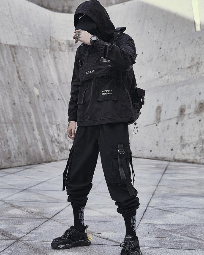 Techwear Streetwear Big Pocket Hooded Jacket - Image 6
