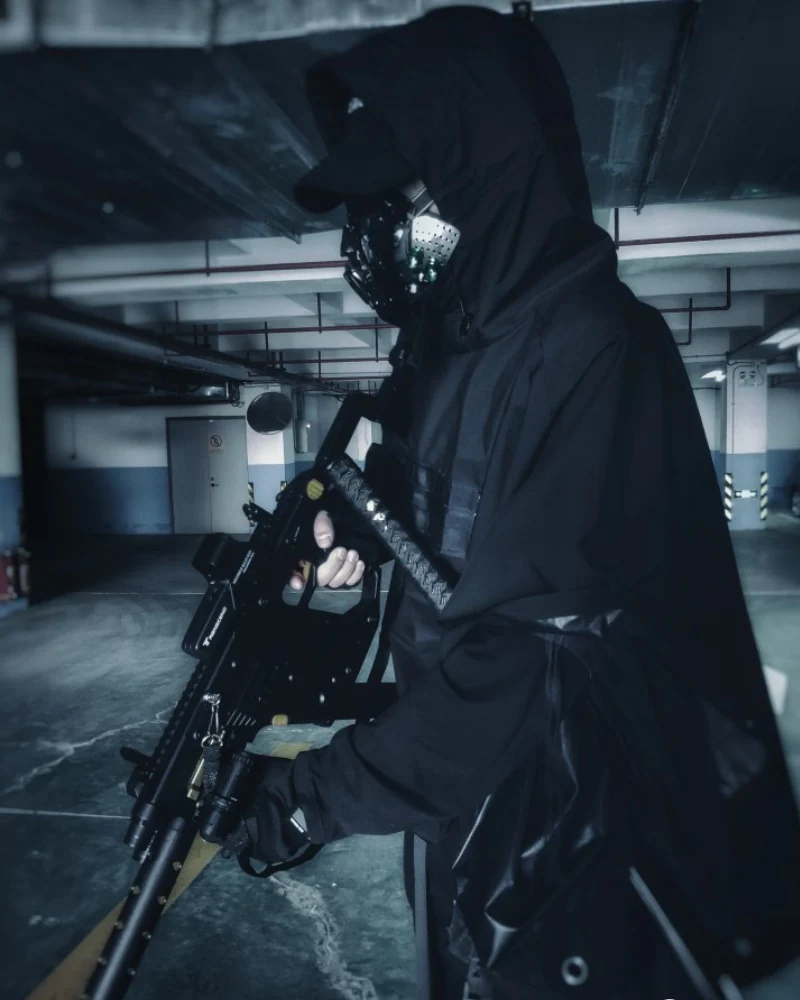 Techwear Waterproof Cyberpunk Samurai Cloak Jacket - Image 10