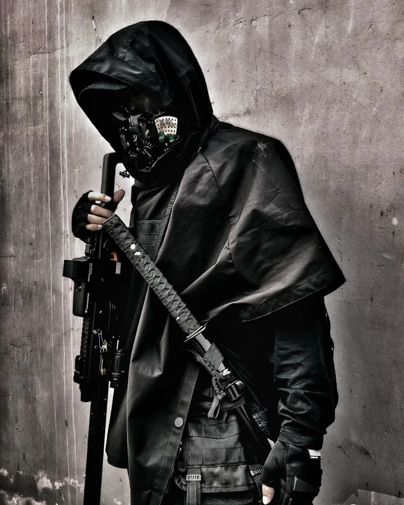 Techwear Waterproof Cyberpunk Samurai Cloak Jacket - Image 11