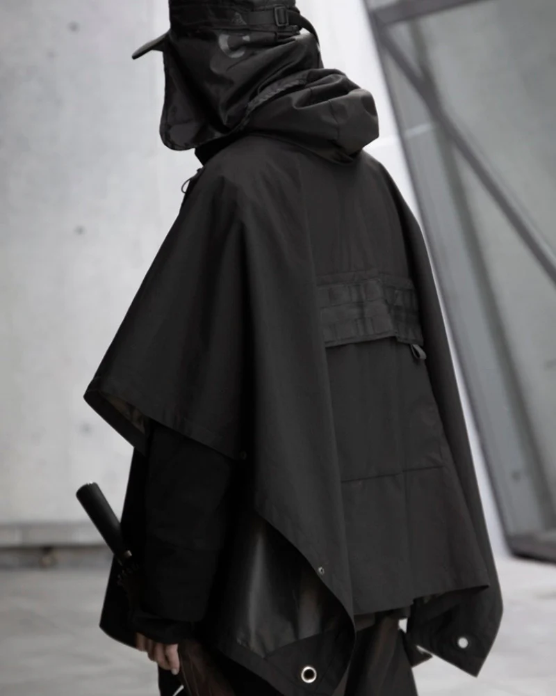 Techwear Waterproof Cyberpunk Samurai Cloak Jacket - Image 4