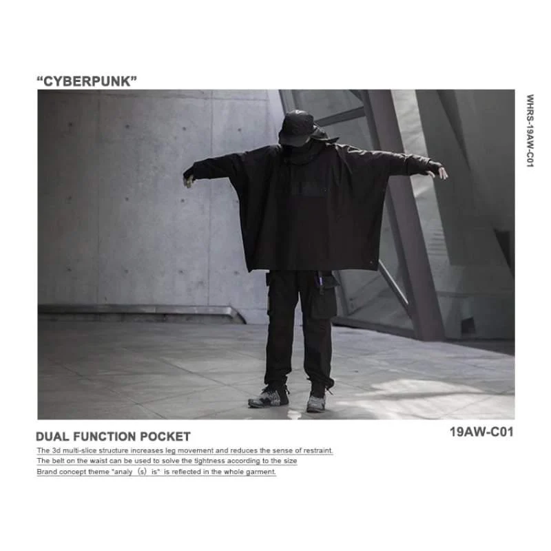 Techwear Waterproof Cyberpunk Samurai Cloak Jacket - Image 5