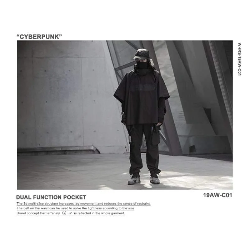 Techwear Waterproof Cyberpunk Samurai Cloak Jacket - Image 6