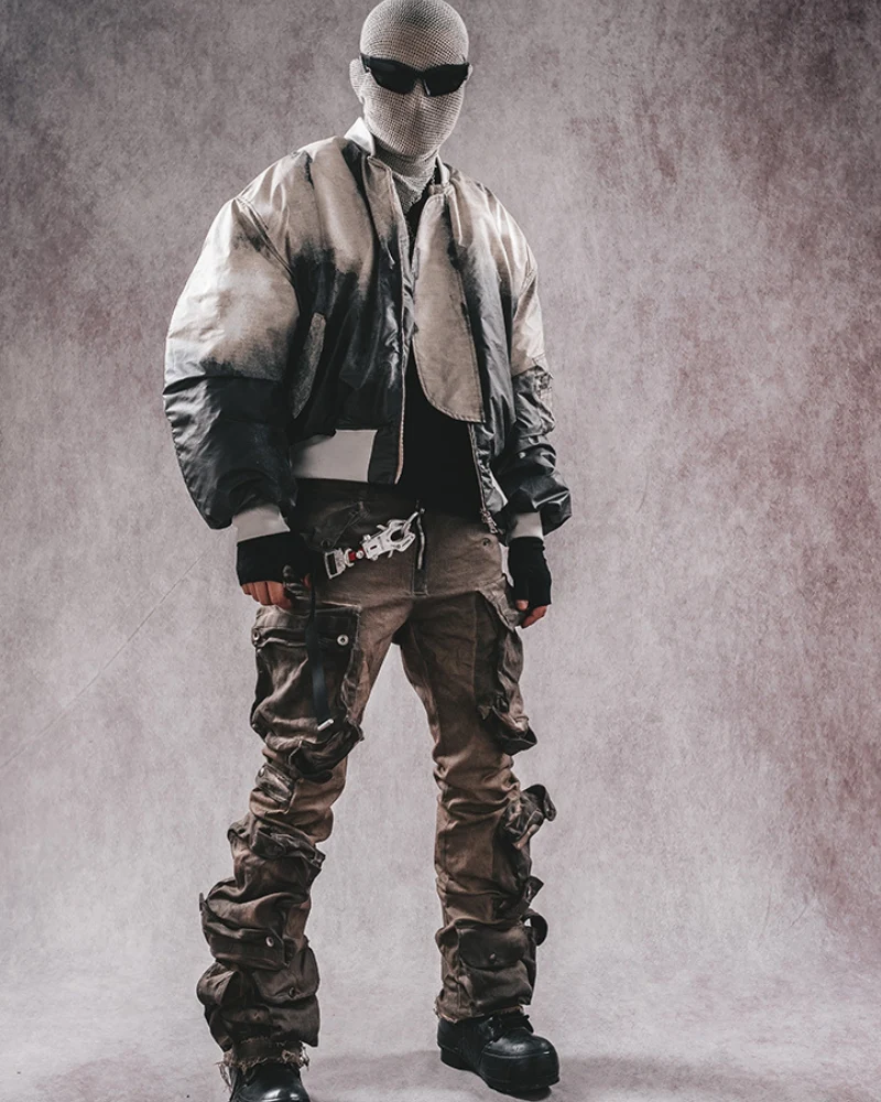 Wasteland Wear Distressed Flared Stretch Cargo Pants - Image 10