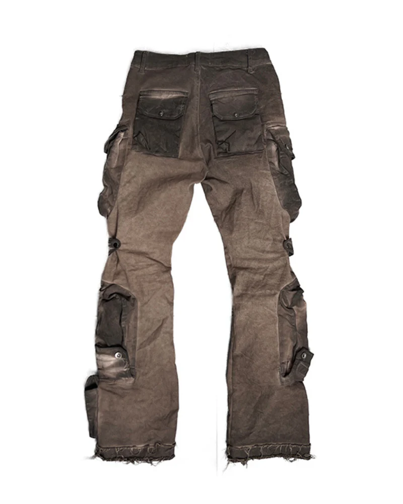 Wasteland Wear Distressed Flared Stretch Cargo Pants - Image 4
