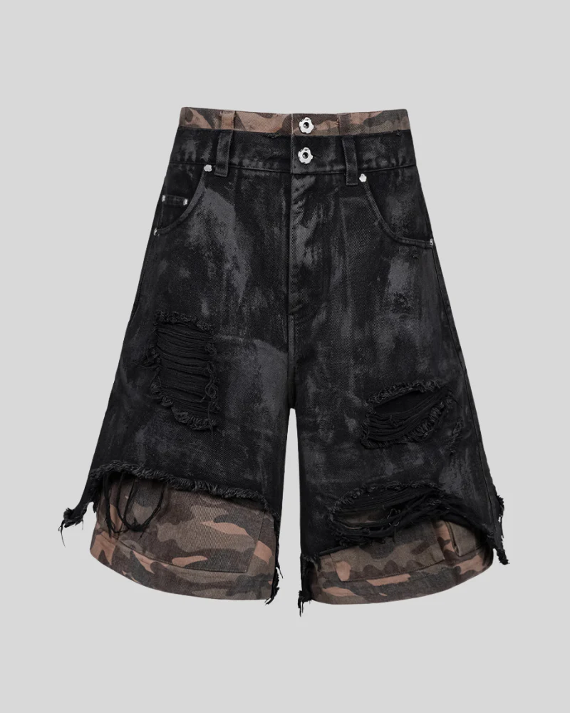Wasteland Wear Distressed Vintage Camo Jorts - Image 10