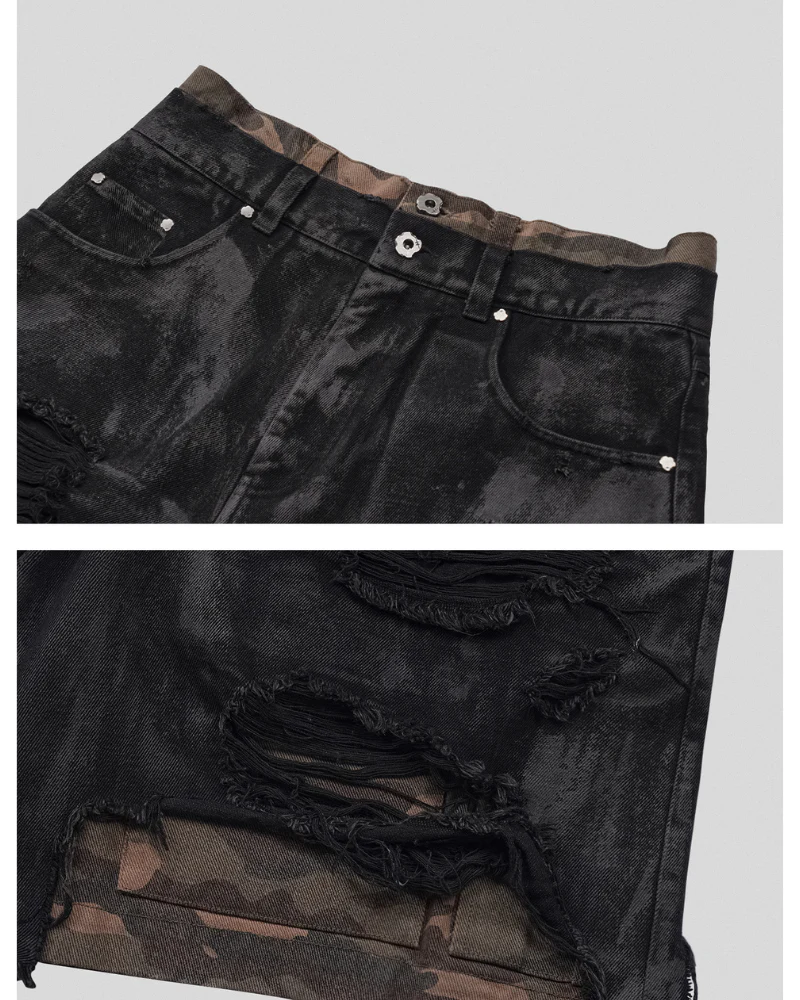 Wasteland Wear Distressed Vintage Camo Jorts - Image 11