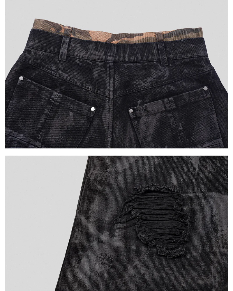 Wasteland Wear Distressed Vintage Camo Jorts - Image 12