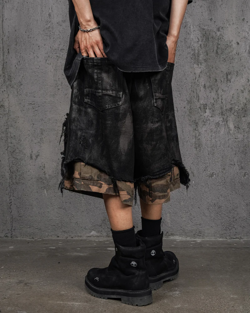 Wasteland Wear Distressed Vintage Camo Jorts - Image 5